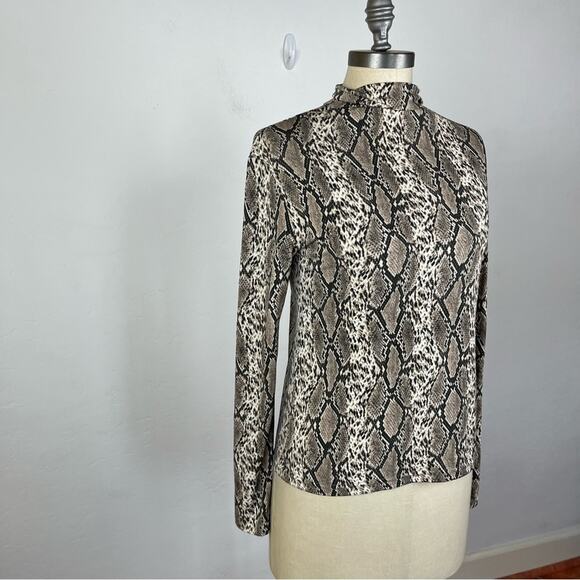 Oak + Fort Snake Print Mock Neck Top - Picture 2 of 7